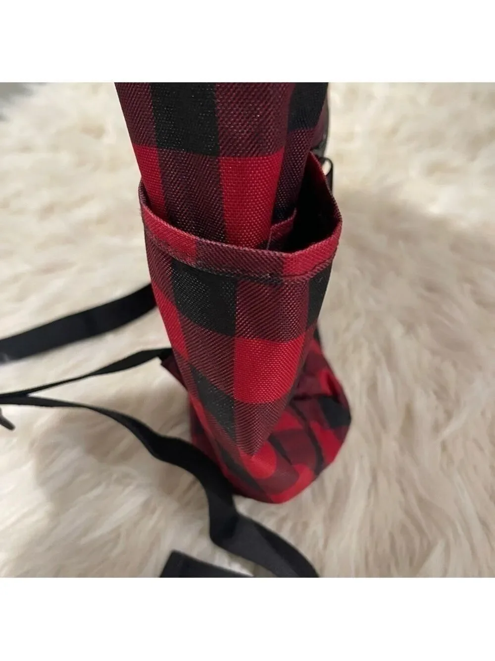 Canvas Red & Black Plaid Backpack!
